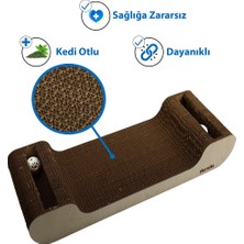 Herniks Doğal Kedi Otlu ve Zilli Toplu Kedi Tırmalama Kartonu 60 cm - HR2026