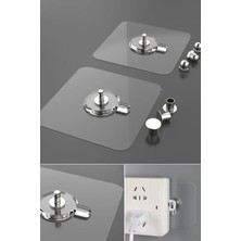 Kzlpoyraz 5 Adet Kendinden Yapışkanlı Duvar Kancaları Şeffaf Raf Duvar Askıları Mutfak Banyo Vida Kanca Çivi