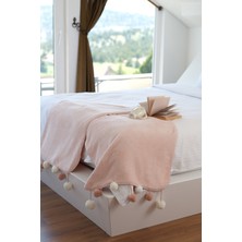 Wellsoftline Softline Wellsoft Ponponlu Atkı /Şal/Etol / Yatak Runner