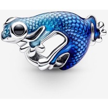 Poseidons Jewellery Metalik Mavi Geko Charm