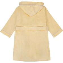 Ecocotton Carnaval Unisex Çocuk Bornoz %100 Organik Pamuk Nakışlı Sarı