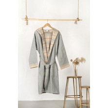 Ecocotton Mila Kadın Bornoz %100 Organik Müslin Yeşil - Taba