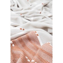 Ecocotton Milena Peştemal %100 Pamuk Jakarlı Kilim Saçaklı Bej 90 x 180 cm