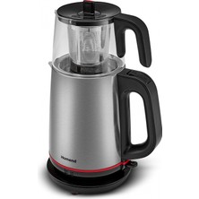 Homend Royaltea 1750H Cam Demlikli Inox Siyah Çay Makinesi