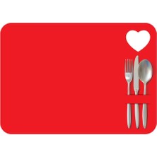 Artikel Kırmızı Keçe Amerikan Servisi, Supla 4'lü Servis Takım -447