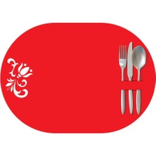 Artikel Kırmızı Keçe Amerikan Servisi, Supla 6'lı Servis Takım -444