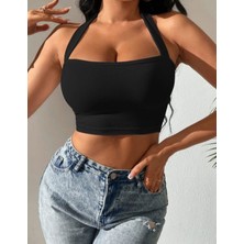 Quella Atelier Boyundan Geçirmeli Crop Bluz