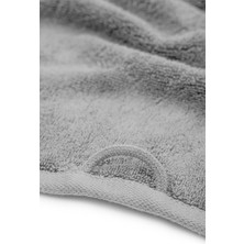 Ecocotton Pure Cotton 6'lı Havlu Seti Organik Pamuk Bez Bordürlü Nakışlı Gri