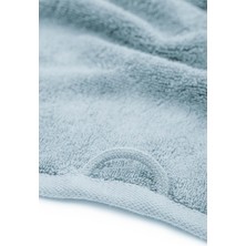 Ecocotton Pure Cotton 6'lı Havlu Seti Organik Pamuk Bez Bordürlü Nakışlı Mavi