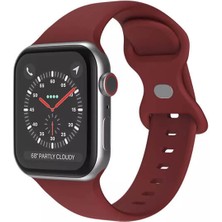 Wozlo Apple Watch 1, 2, 3, 4, 5, 6, 7, 8, Se Silikon Kordon Kayış - M-L Beden 38/40/41MM - Bordo