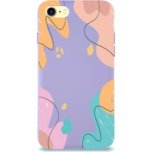 Printify Apple iPhone 7 Uyumlu Lansman Kılıf Karışık Renkler Tasarımlı Içi Kadife Kapak