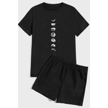 Only Trendwear Astronomı Baskı Şort Takım