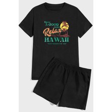 Only Trendwear Hawaii Baskı Şort Takım