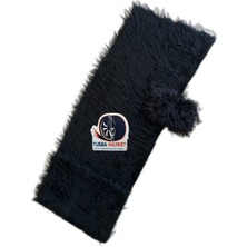 Tusba Market Oto Torpido Pandizot Üstü Yumuşak Uzun Tüylü Siyah Peluş Torpido Örtüsü & Vites Körüğü Püskülü