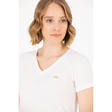 U.S. Polo Assn. Kadın Ekru T-Shirt 50262532-VR019