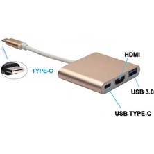 Wozlo USB 3.1 Type-C To HDMI USB 3.0 Port USB C Şarj Çevirici Dönüştürücü