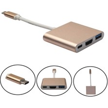 Wozlo USB Type-C To HDMI USB 3.0 Çevirici Dönüştürücü