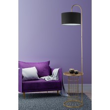 Begüsa Cemre Sehpa Lambader Eskitme Ceviz Ahşap Siyah Şapka