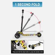 Humarkup Çocuk Scooter 3 Tekerlekli Katlanır Bisiklet Led Parlaklık Denge Scooter Ayarlanabilir Yükseklik Scooter Scooter (Yurt Dışından)