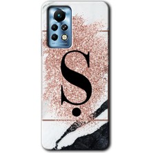 Gramaphone Infinix Note 11 Pro Kılıf Hd Desen Baskılı Arka Kapak - Pembe Mermer Desenli Ş Harfi