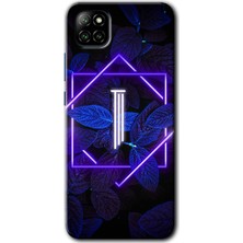 Gramaphone Casper Via E30 Kılıf Hd Desen Baskılı Arka Kapak - Dark Neon Yaprak I Harfi
