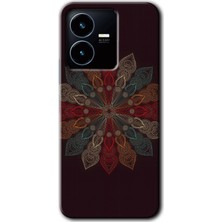 Gramaphone Vivo Y22S Kılıf Hd Desen Baskılı Arka Kapak - Mandala Flower Wal