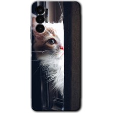 Gramaphone Tecno Pova 3 Kılıf Hd Desen Baskılı Arka Kapak - Kedi Bakışı