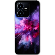 Gramaphone Vivo Y35S Kılıf Hd Desen Baskılı Arka Kapak - Color Splash Purple