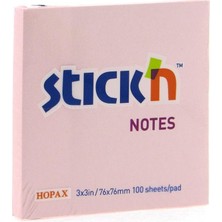 Hopax Stickn Eco Notes Yapışkanlı Not Kağıdı 100 Yaprak 76X76Mm Pastel Pembe 21746 (12 Koçan)