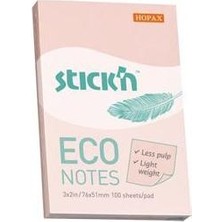 Hopax Stickn Yapışkanlı Not Kağıdı 100 Yaprak 76X51Mm Eco Pastel Pembe 4-2174200-5001 (12 Koçan)