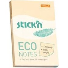 Hopax Stickn Yapışkanlı Not Kağıdı 100 Yaprak 76X51Mm Eco Pastel Sarı 4-2174100-5001 (12 Koçan)