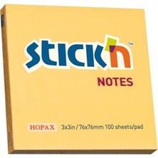 Hopax Stickn 21391 Yapışkanlı Not Kağıdı 100 Yaprak 76X76 Mm Pastel Turuncu (12 Koçan)
