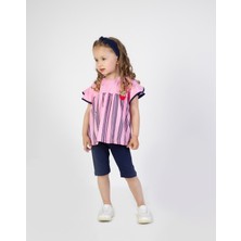 Harika Kids Kız Bebek Kaprili Kısa Kollu Karpuz Kol Bandanalı Yazlık Basic Alt-Üst Takım 6-24 Ay