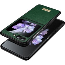 Sulada Samsung Galaxy Z Flip5 Green Için Sulada Tpu + Deri Kılıf (Yurt Dışından)