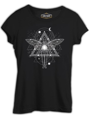 Lord T-Shirt Man With Wings Travelling Universe Siyah Kadın Tshirt