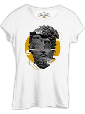 Lord T-Shirt Sculpture Head In Wavy Style Beyaz Kadın Tshirt