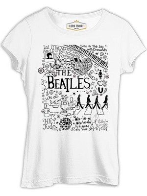 Lord T-Shirt Beatles - Hey Jude Beyaz Kadın Tshirt