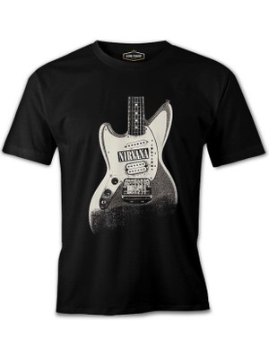 Lord T-Shirt Nirvana - Vintage Guitar Siyah Erkek Tshirt