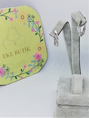 Eke Butik Xuping Tektaş Beyaz Altın Küpe Zirkon