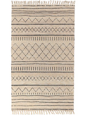 Soho Halı Soho Alaçatı 11 Siyah Çizim Iskandinav Desen Otantik Motif Kara Tezgah Halı Çift Taraflı Kilim