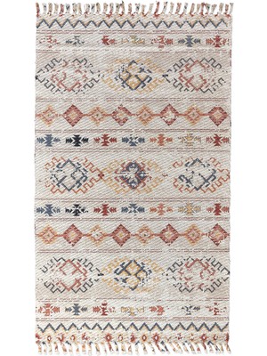 Soho Halı Soho Alaçatı 7 Bej Mistik Desenli Otantik Motif Kara Tezgah Halı Çift Taraflı Kilim