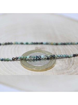 Yaşam Tohumu Afrika Turkuaz Taşı Yarım Dizi 2mm (17CM Uzunluğundadır)