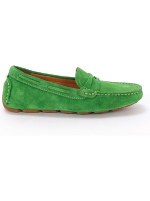 Pierre Cardin Kadın Yeşil Süet Deri Loafer 50269899-VR055