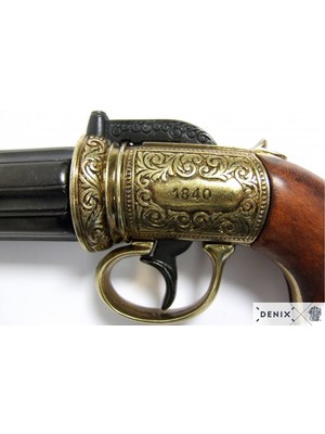 Denix Koleksiyon-6 Barrels Pepper-Box Revolver, England 1840-JDNX5071