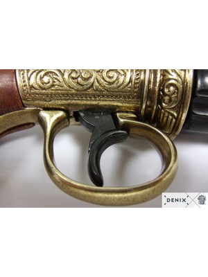 Denix Koleksiyon-6 Barrels Pepper-Box Revolver, England 1840-JDNX5071