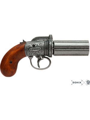 Denix Koleksiyon Grubu-6 Barrels Pepper-Box Revolver, England 1840-JDNX1071-ORIJINALDEN Ilham Alan Tasarım