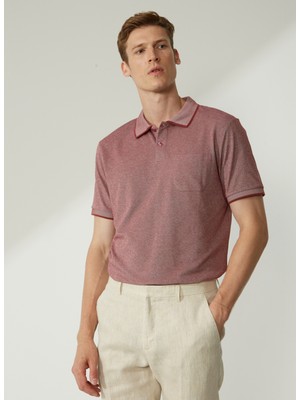 Altınyıldız Classics Beyaz - Bordo Erkek Polo T-Shirt 4A9000000004