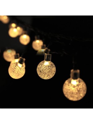 Xnews Kristal Top Led- li Dekoratif Su Geçirmez-Gün Işığı Dekoratif Peri Led Aydınlatma (3 Metre Pilli-20 Kristal Top Led)