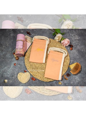 Ayseliza Pembe Tırtıklı Ipek Sırt Kesesi Hamam Bandı