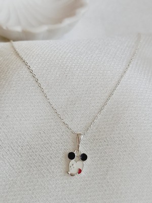 Keskin Gümüş 925 Ayar Zirkon Taşlı Mickey Mouse Gümüş Kız Çocuk Kolye